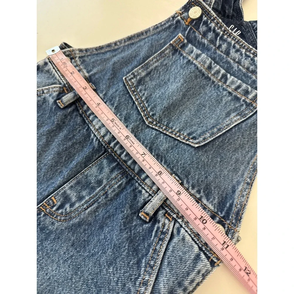 Gap Denim Girls Blue‎ Jean Overalls Size 4 Wide Leg Adjustable Ruffled Straps